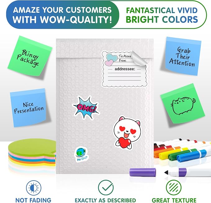 Poly Bubble Mailers, 4 x 7 Inch White Padded Mailers, Self Seal Shipping Envelopes, Lightweight Poly Mailer Bags, Waterproof Mailing Bags, Pack of 1600
