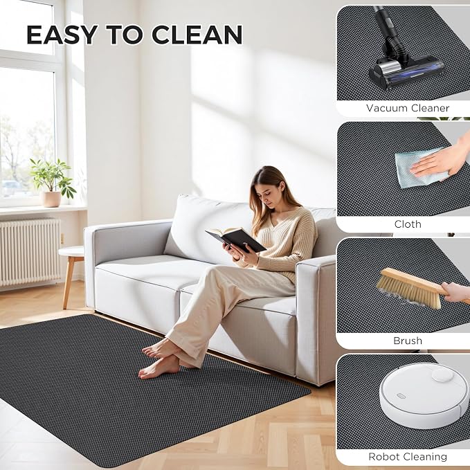 Sycoodeal Chair Mat,36" x 55" Office Chair Mat for Hardwood and Tile Floor, Heavy Duty Floor Protector for Rolling Chairs,Non-Slip,Computer Mat for Home Office(Grey)