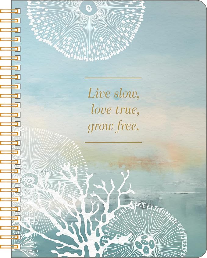 Compendium Spiral Notebook – Live Slow, Love True, Grow Free. – A Designer Spiral Notebook with 192 Lined Pages, College Ruled, 7.0" W x 9.25" H