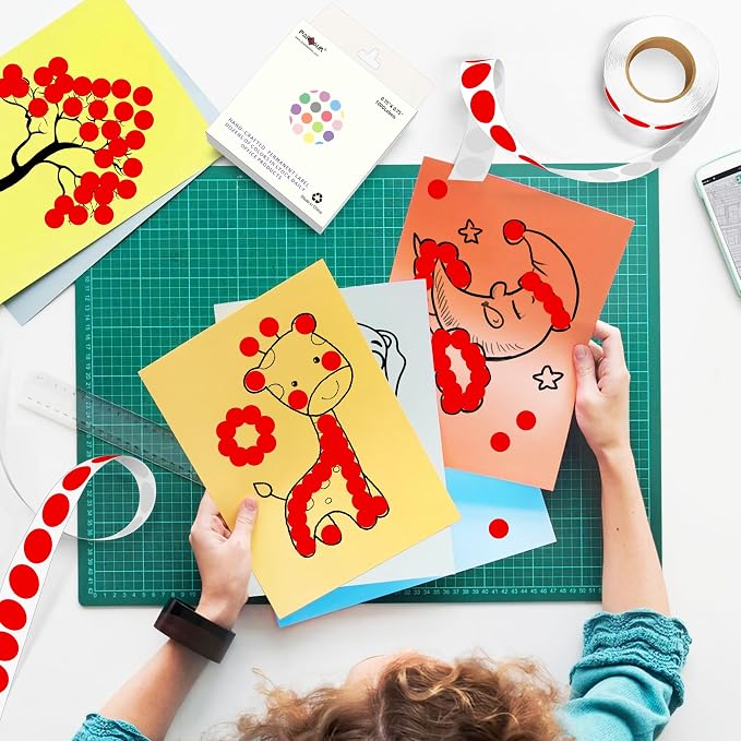 PARLAIM 10000PCS 1/2 Inch Round Color-Code Dot Stickers,Circle Colorful Coding Label Sticker for Home Office(Red)