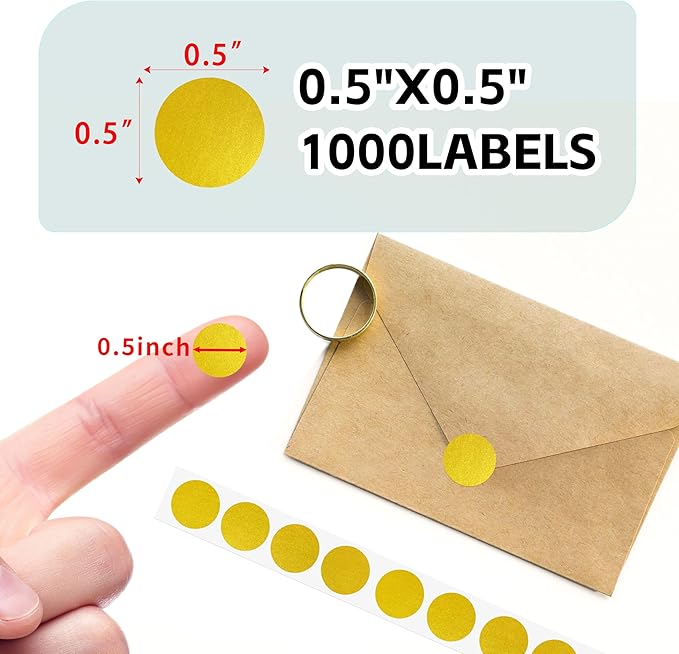 PARLAIM Round Dot Stickers 1/2 Inch Color Coding Labels on a Roll, 1000 PCS Permanent Circle Stickers in Plastic Dispenser Box for Home Office Classro