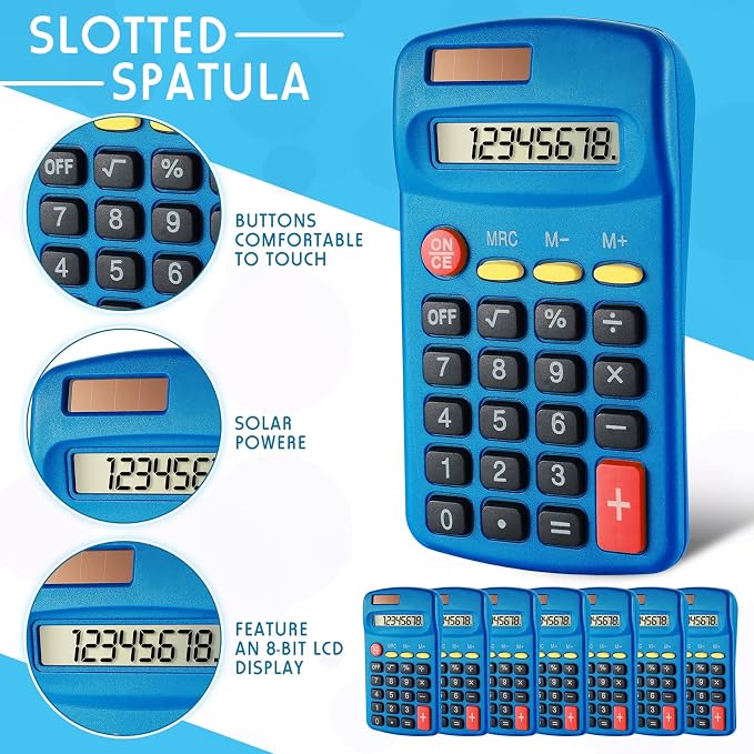 Youyole 20 Pieces Pocket Calculator Bulk Solar for Calculating Basic Mini Dual Power 10 Function Calculator Small for Display Desktop Office, No Battery