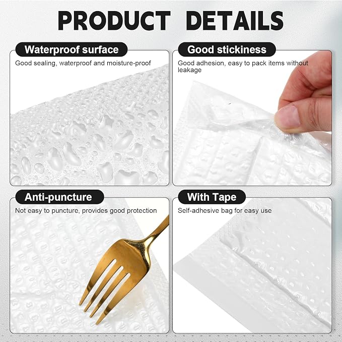 Engrowtic 302 Pcs Trading Card Shipping Protector Set Include 200 Precut Plastic Inserts Card Mailers 100 Poly Bubble Mailers Padded Envelopes and 2 Masking Tape (White,4.5 x 3.5 Inch)