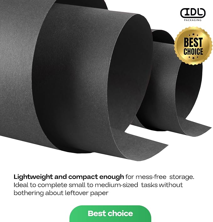 Black Kraft Paper Roll 24" x 2160" (180 feet) with Cutter - USA-Made