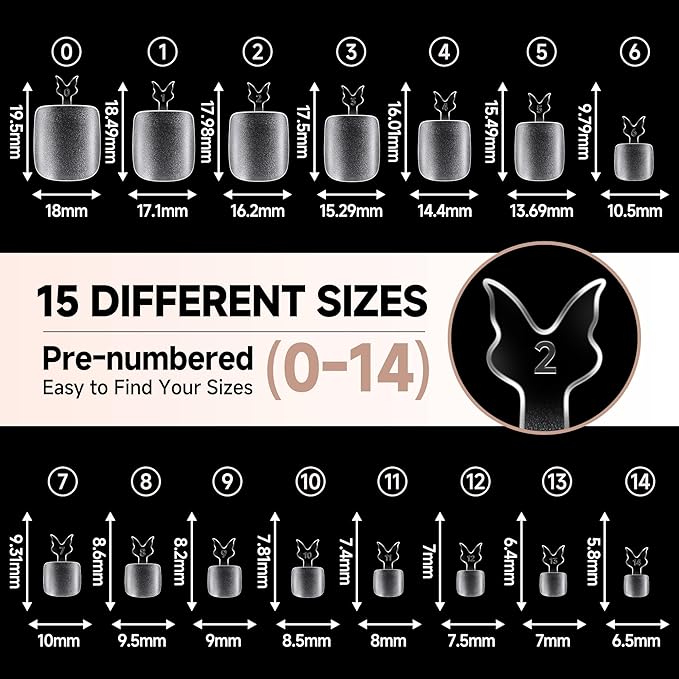 UNA GELLA Toe Nail Tips 504Pcs - Full Cover Matte Squavol Toe Nails Soft Gel Pre-file Gel Toe Nail Tips For Toe Nail Extensions Home DIY Nail Salon Soak Off 15 Sizes