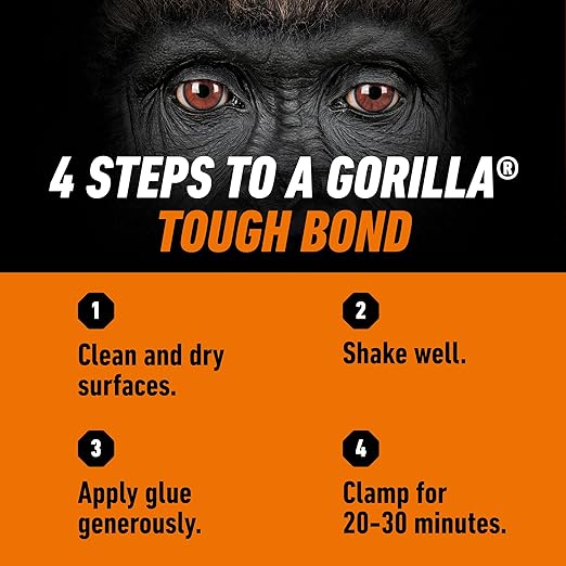 Gorilla Wood Glue, Natural Wood Color, 36 Ounce Bottle (Pack of 1) - Water Resistant for Indoor or Outdoor Projects and Repairs