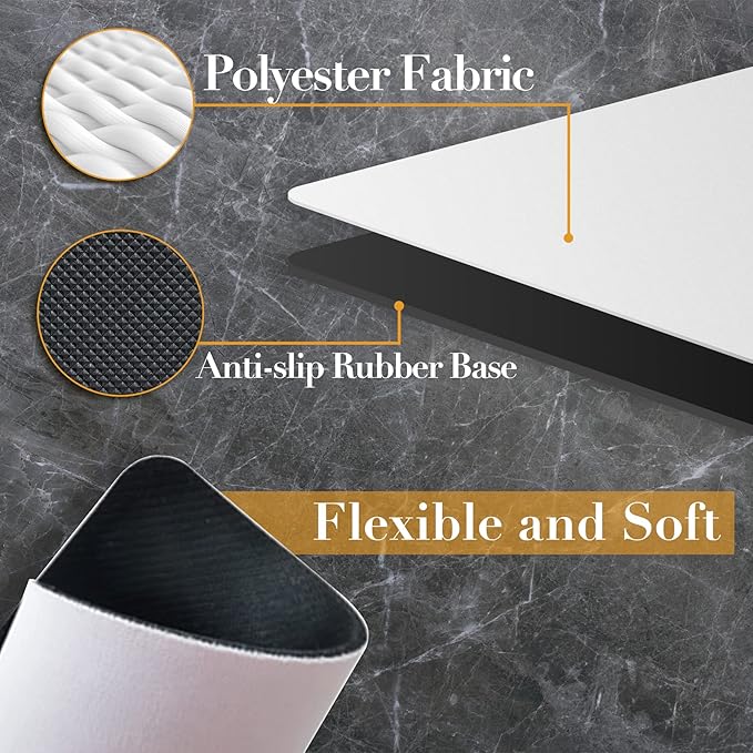 A-SUB Sublimation Mouse Pad Blank Rectangular Blanks 3mm Thick for Transfer Heat Press Printing Crafts 9.4x7.9x0.12 Inches White 11pcs