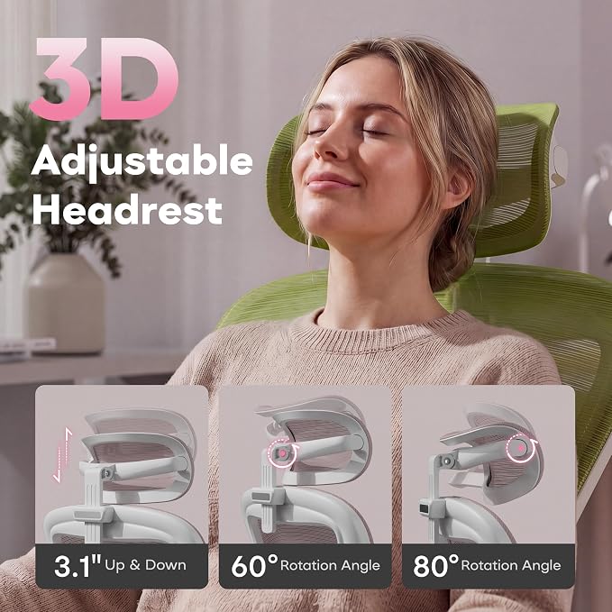 Ergonomic Office Chair with Memory Foam Seat, Computer Desk Chair | 3.5" Memory Foam Cushion, 3D Adjustable Headrest, Lumbar Support, Flip-Up Armrests, Breathable Mesh, 330LBS Weight Capacity