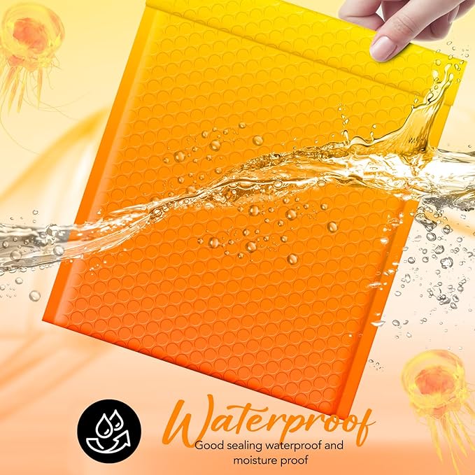 Fuxury Bubble Mailers 8.5x12" 240 Pack Padded Envelopes Usable Size 8.5x11" Thick Mailing Envelopes Bubble Opaque Padded Mailers Shipping Bags for Mailing Jewelry Makeup Small Business #2 YellowOrange
