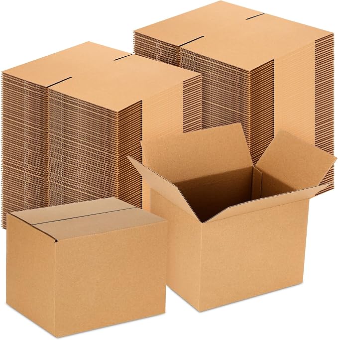 Yeaqee 72 Pcs 8x6x6 Inch Shipping Boxes Corrugated Cardboard Small Shipping Boxes for Packaging Mailing Packing Moving Small Business Storage Crafts Gifts (Kraft Color)