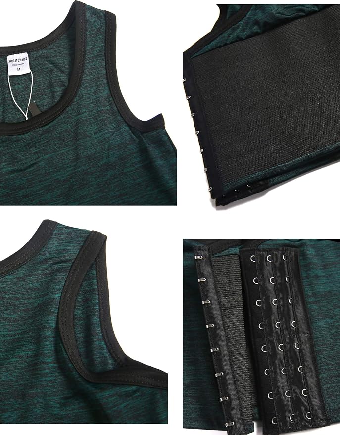 XUJI Transgender FTM Breathable Cotton Elastic Band Colors Chest Binder Tank Top (M-6XL)