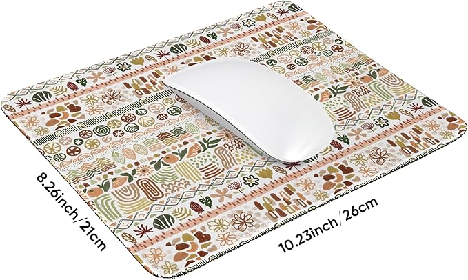 Premium Stitched Mouse Pad 10.2 x 8.3 in | Smooth, Washable Desk Mat with Non-Slip Base | Personalized Cute MousePads for Gaming,Work,Laptop, Computer, Office, Home (Bohemian Style)