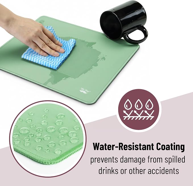 Mr. Pen- Mouse Pad with Anti-Fray Stitched Edges, 12.5"x 10.5", 2 Pack | Light Green, Computer & Gaming Mouse Mat for Laptop, Office & Home, Anti-Slip Rubber Base, Spill-Resistant Surface