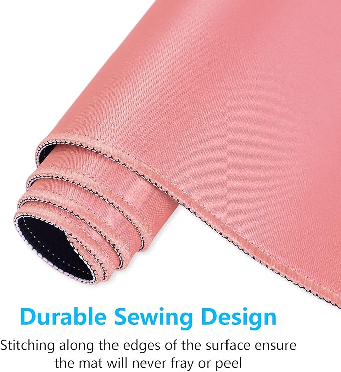 Dapesuom Large Gaming Mouse Pad, Extended Mouse Mat with Stitched Edges, Full Size Keyboard Pad with Non-Slip Base, Big XXL Computer Desk Mats for Gamer, Laptop, Office, 31.5 x 15.7in, Rose Pink