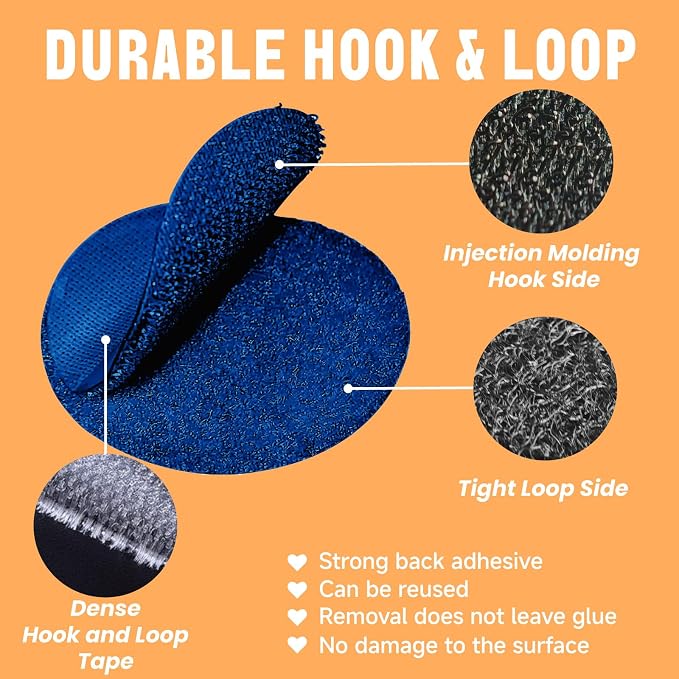 Self Adhesive Dots, Strong Adhesive 1000pcs (500 Pairs) 0.59" Diameter Sticky Back Nylon Dots, Hook & Loop Dots with Waterproof Sticky Glue Tapes, Suitable for Classroom, Office, Home (Multi-Color)