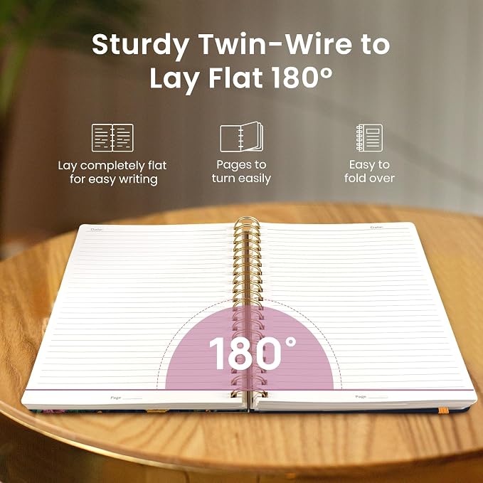 Spiral Notebook for Work Thick Hardcover Lined Journal for Note Taking | Blush Horizon 300 Pages (7.1"x10") B5 College Ruled Journal for Women & Writing, Fit for Office Home School Supplies