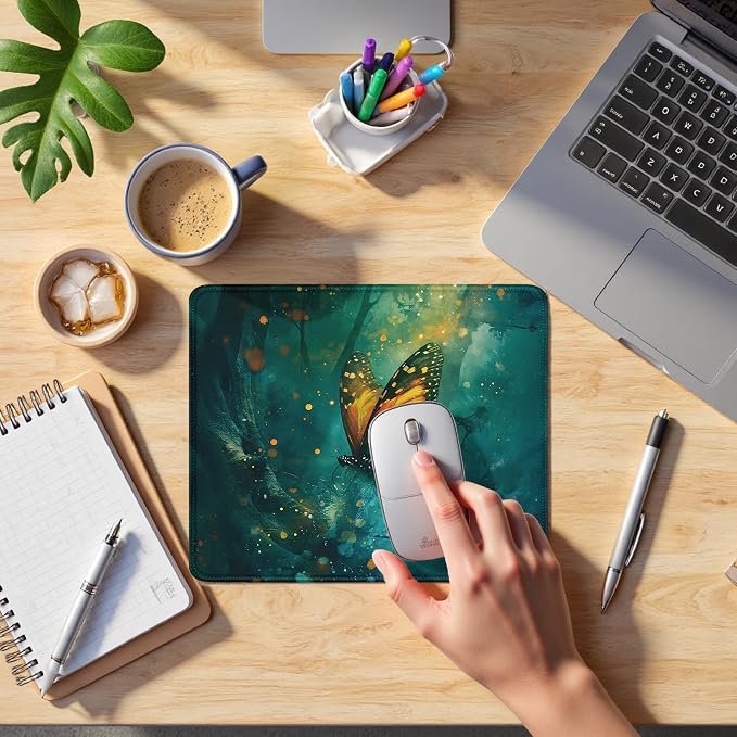 Mystical Butterfly Mouse Pad, Gifts for Butterfly Lovers, Enchanted Forest Moth Mouse Pads Mousepad for Home Office Dorm Computers Laptop Supplies Desk Accessories, 9.5x7.9 Inch