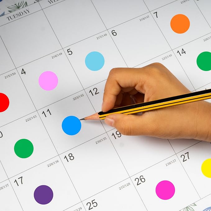 1620 Pcs Colored Dot Stickers,3/4 Inch Multicolor Round Color Coding Labels | Circle Dots Sticker 9 Assorted Colors Colorful Coding Label Sticker for Office, Classroom Decor, Papers Etc