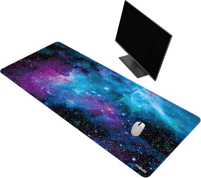 Mydours 55" x 24" Gaming Mouse Pad, XXL Full Desk Pad (Purle Universe) | Non-Slip Rubber & Smooth Fabric, Computer Pad Protector, Extended Desk Mat for Gaming, Office, Home, Workingg