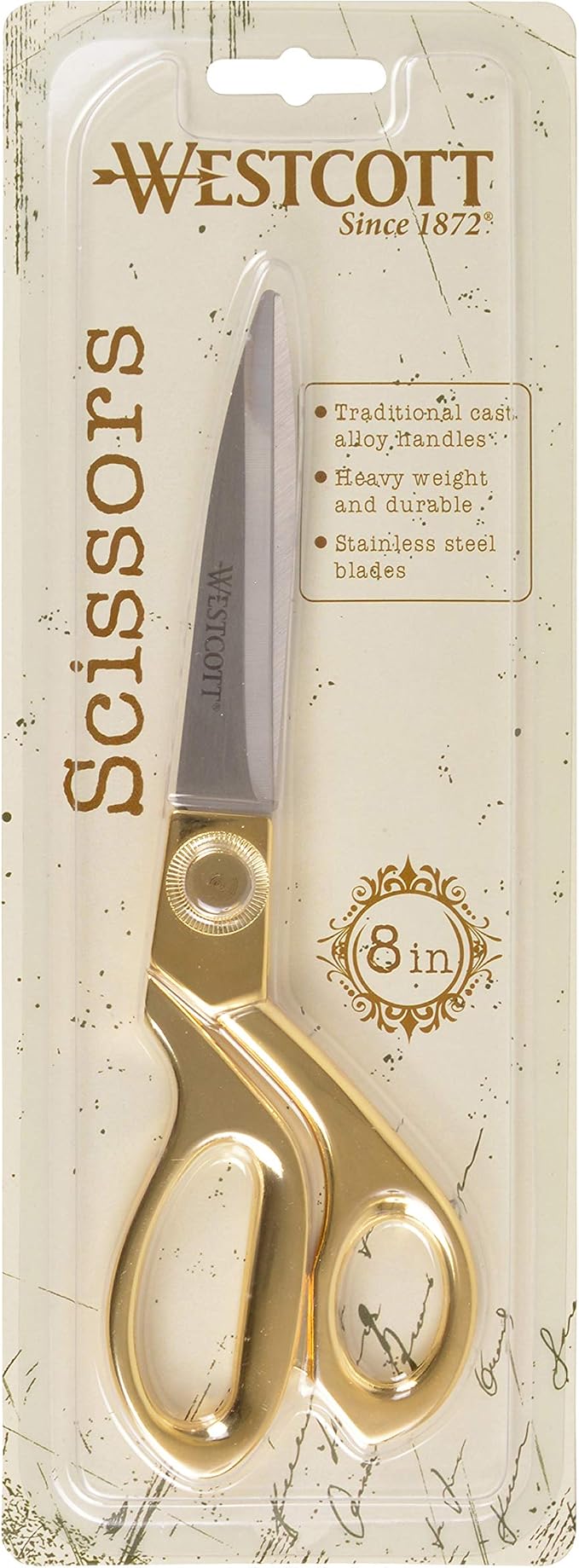 Westcott 17196 8-Inch Stainless Steel Gold Scissors For Office and Home