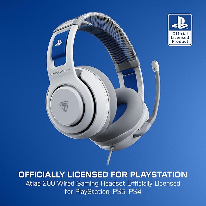 Bundle of Turtle Beach Atlas 200 Wired Gaming Headset Officially Licensed for PS5 & PS4 - White + Victrix Pro BFG Reloaded Wireless Gaming Controller Officially Licensed for PS5, PS4, PC - White