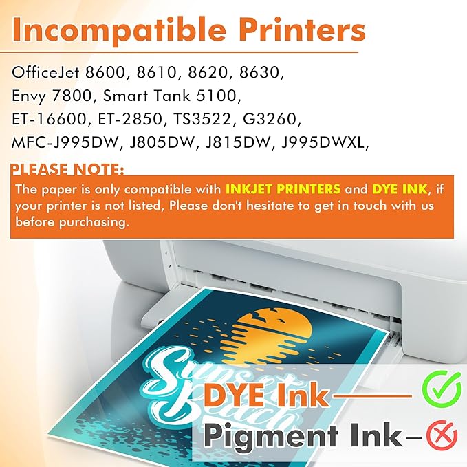 Koala Glossy Thin Inkjet Paper 8.5X14 Inches 100 Sheets 30LB Legal Size Printer Paper Compatible with Inkjet Printer Use DYE INK 115gsm