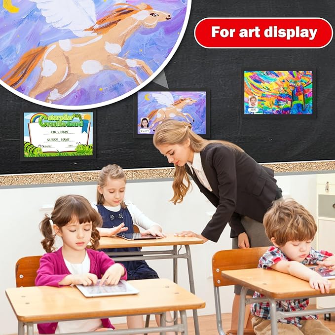 Miratino Bulletin Board Pin Board, 16 "x11 Black Linen Cork Boards for Walls, Wood Framed Display Bulletin Cork Picture Board for Office Room School Bedroom (2-Pack)