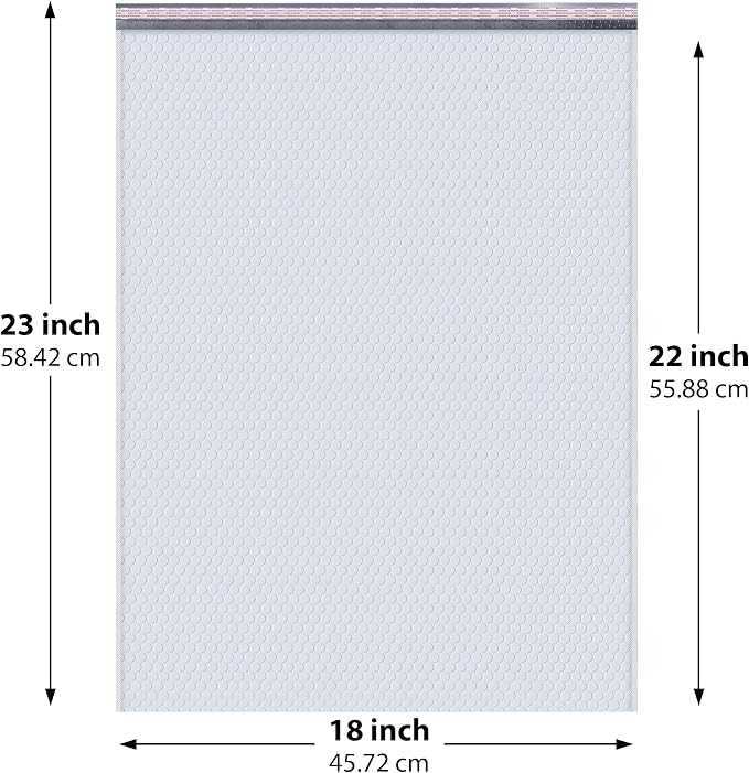 White Bubble Mailers 18x23, Poly Padded Envelopes #9, 50 Pack | Holds Clothing & Bulk Items, Self-Seal Closure, Cushioned Protection, Water-Resistant Poly, Size #9