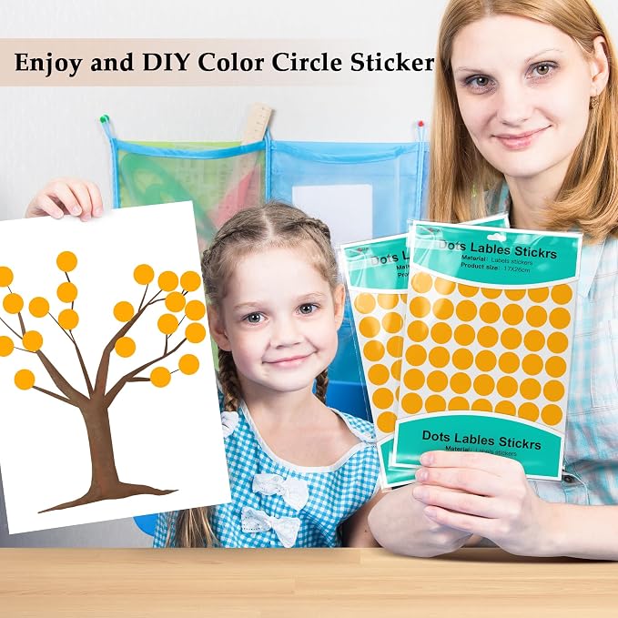 PARLAIM 3/4 Inch Coding Circle Sticker Labels,Pack of 1050 Round Color Code Dot Labels Stickers for Home Office Marking,Organizing (Orange)