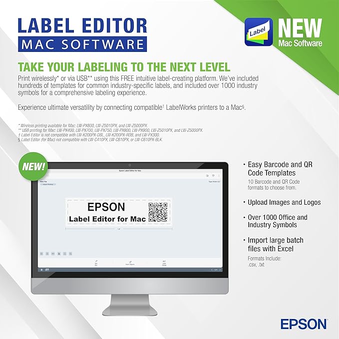 LABELWORKS Epson LW-PX700 Industrial Label Maker Kit - Compatible with Large Variety of Tape Types, Portable Handheld Label Printer