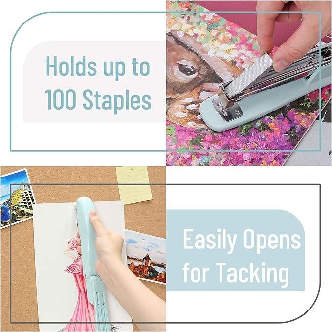 Mr. Pen- 2 Pack Office Staplers with 200 Staples, 20 Sheet Capacity, Green