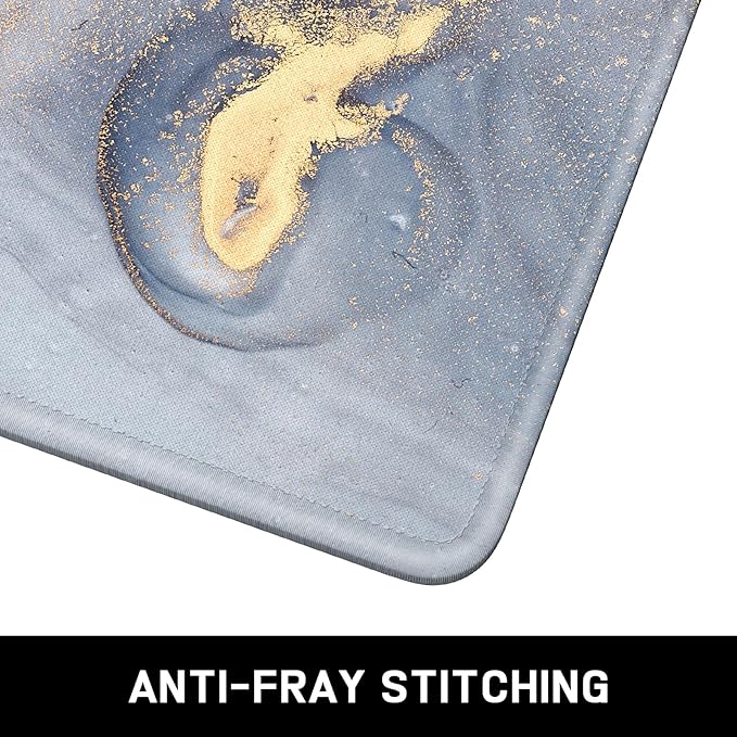 Mouse Pad, Minimalism Marble Style Computer Pad, Anti-Slip Rubber Mouse Mat with Stitched Edges for Gaming, Office, Laptop, PC, Women, 9" x 8" Thick 3 mm, Blue Gray Marble
