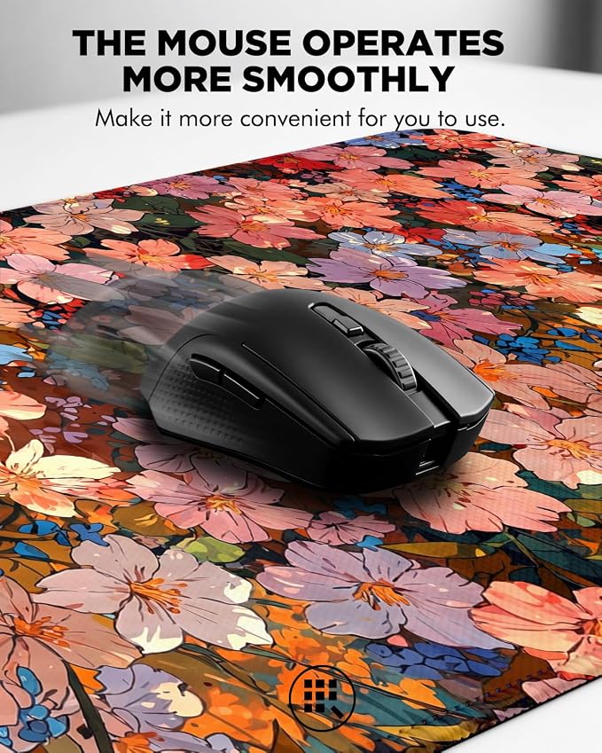 Mouse Pad, Desk Mat, 31.5x11.8in Large Mousepad, Blossoms | Desk Pad with Stitched Edge & Rubber Non-Slip Bottom, Gaming Mouse Pad, Extended Mousepad for Home, Office
