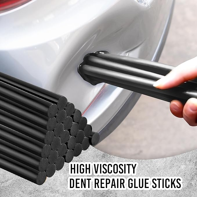 32 Pcs Dent Repair Glue Sticks, 0.43” Dia x 8” Long Black Hot Glue Sticks, Paintless Dent Repair Tool Kit PDR Glue Sticks for Craft Gun and Car Body Repair Dent Remover Tool