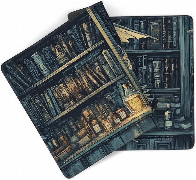 Aesthetic Dragon Gaming Mouse Pad, Deep Teal Gothic Desk Mat with Anti-Slip Base & Stitched Edges, Office Supplies & Desk Decor for Women, 35.4" x 15.7" in Home Office Essentials