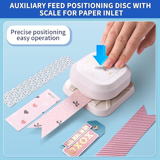 4 in 1 Tag Punch for Paper Crafts, Kaluofan 2024 New Gift Tag Marker Punch, Paper Punches for Crafting, 4 Shapes Card Making Scrapbooking Arts Corner Cutter DIY Projects