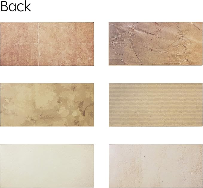 【Pack 48 】Vintage Style Envelopes - Classic Aged Envelopes in 6 Unique Designs - Old Looking Antique Looking- 4 x 8.7 inches (48 Pack)