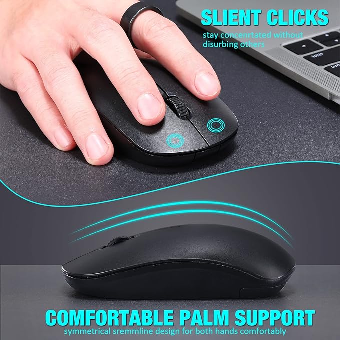 Kingdder 10 Pack Mouse for Laptop 2.4G Computer Mouse 1000 DPI Optical with USB Receiver Bulk Compatible with Windows, PC, Computer, Laptop