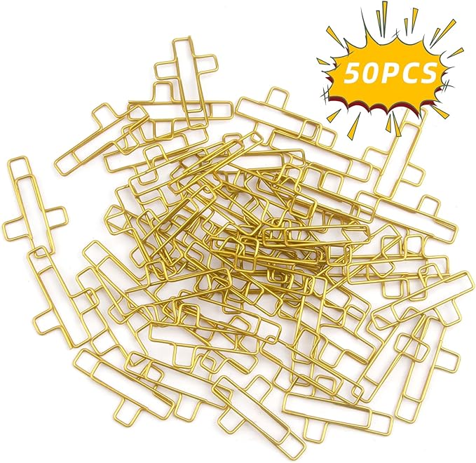50 PCS Gold Cross Paper Clips Bible Paper Clips - Versatile Bible Study Supplies for Christian Office and Home, Also Great as Journaling Papers Clip and Bookmarks