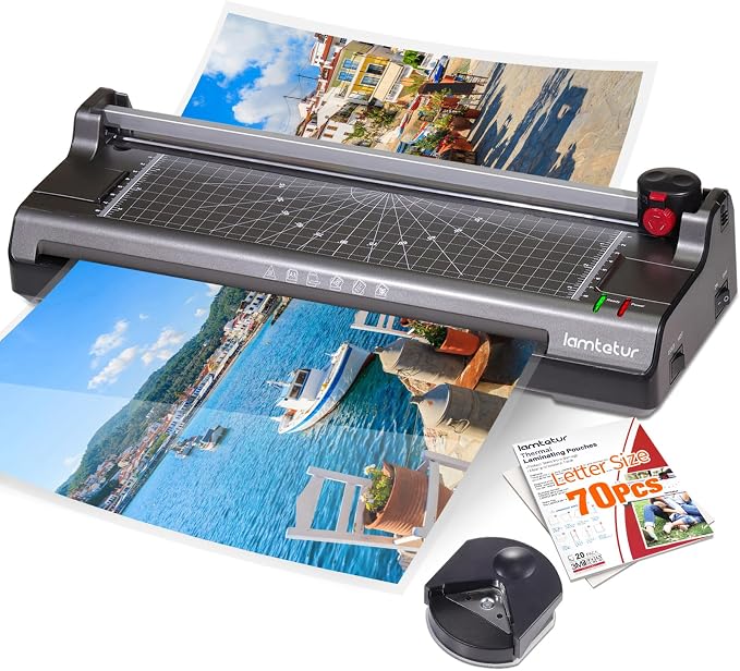 Lamtetur A3 Thermal Laminator Machine with 70 Letter Size Laminating Sheets | 11X17 Laminating Machine For Office Home School Teacher,13 inch Hot&Cold Lamination 3-5Mil With Paper Cutter,Corner Rounder