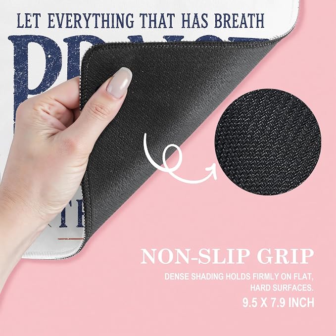 Praise The Lord Christian Mouse Pad 9.5x7.9,Christian Office Decor | Boho Floral Psalm 150:6 Bible Verse Religious Mouse Pads Mousepad for Home Office Dorm Computers Laptop Desk Accessories