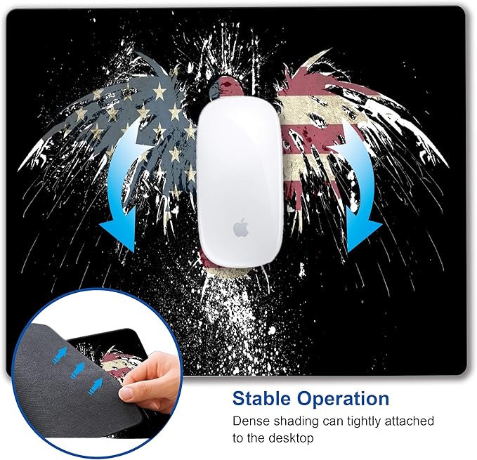 Mousepad Computer Mouse pad with Personalized Flag Eagle Design Office Non-Slip Rubber Mouse mat