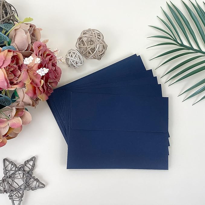 4x6 Blue Envelopes For Invitation, A6 envelope 4.75 x 6.5 inch, 4X6 Envelopes for A6 cards,Self Seal envelopes for weddings, greeting cards,baby shower,photos,birthday (50, Blue, A6)