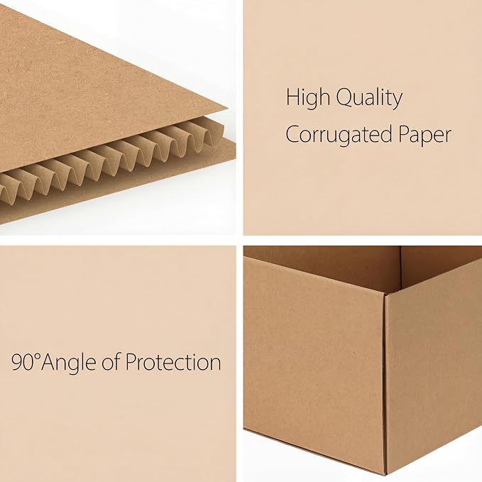 RLAVBL 6x4x3 Small Shipping Boxes Set of 40, Brown Corrugated Cardboard Mailer Box for Packing, Mailing, Business
