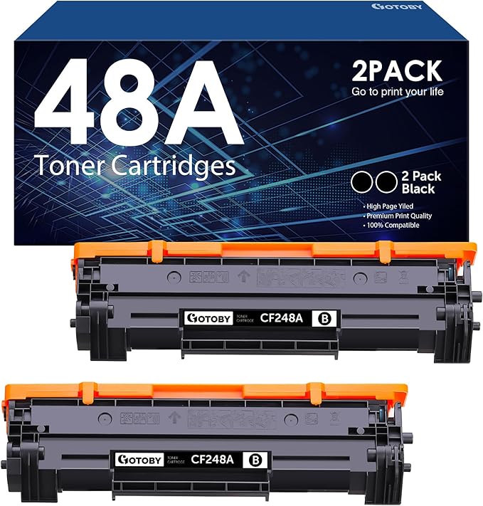 Compatible Toner Cartridge Replacement for HP 48A CF248A for Pro M15w M15a M16w M16a M28w M28a M29w M29a M30w M31w Printer (Black, 2 Pack)