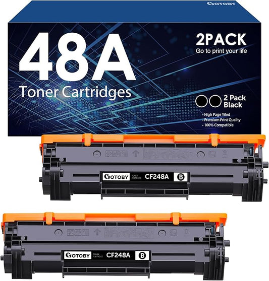 Compatible Toner Cartridge Replacement for HP 48A CF248A for Pro M15w M15a M16w M16a M28w M28a M29w M29a M30w M31w Printer (Black, 2 Pack)