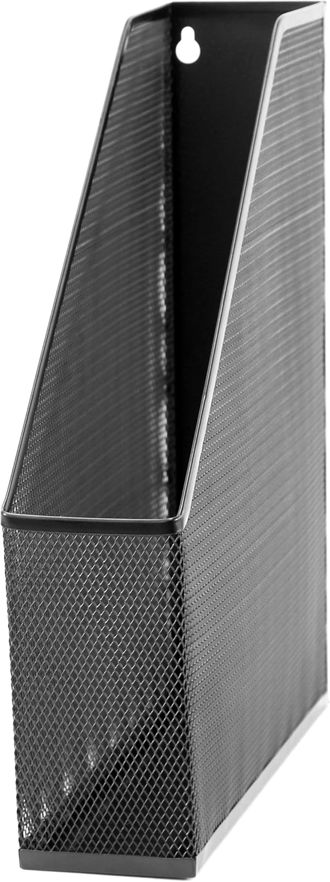 U Brands Mesh Steel Magazine File Holder, 12.5" x 9.8" x 3", Black, Desk Organizer for Magazines, Documents, Files and Folders, Modern Office Accessory