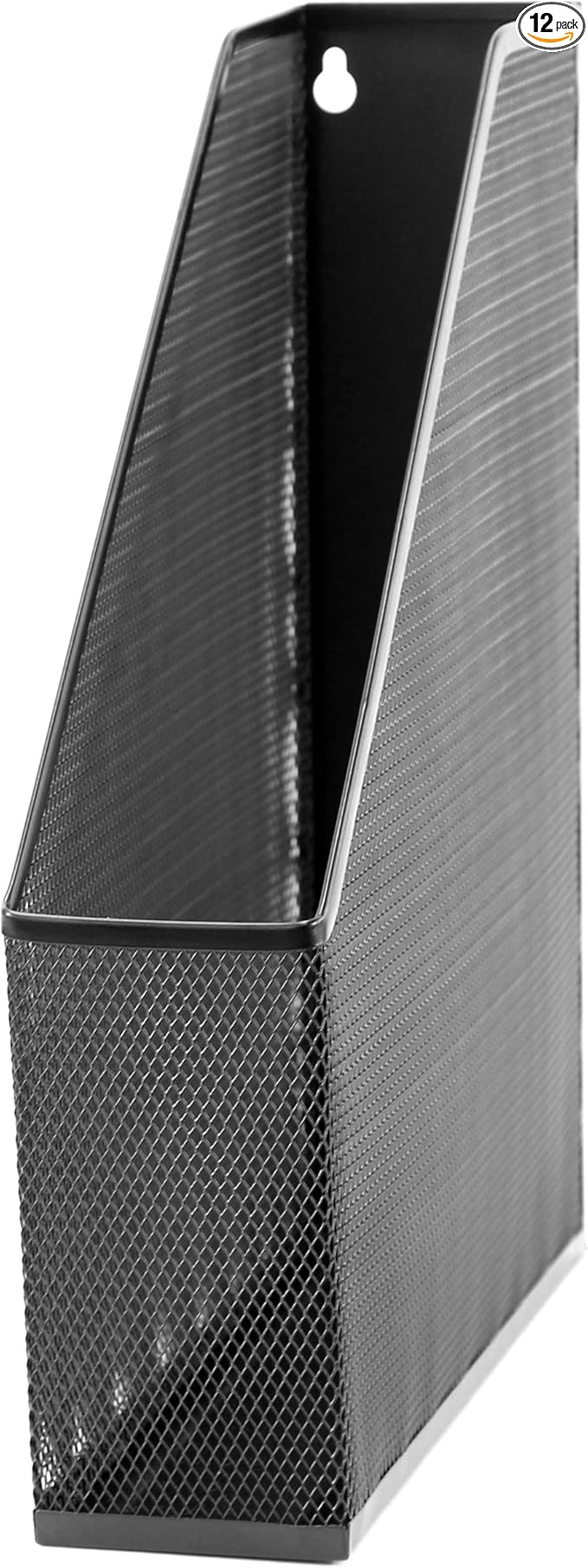 U Brands Mesh Steel Magazine File Holder,Size 12.5" x 9.8" x 3",Black,(Pack of 12)