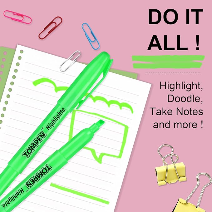 Highlighters Green 48 Pack,Bible Highlighters No Bleed–Bulk Chisel Tip Highlighter Markers Set for School,Office,Study,Journaling–Smear-Free,Quick Dry–Fluorescent Pens for Teachers Students