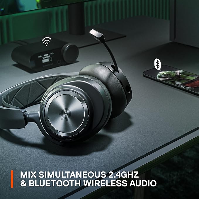 SteelSeries Arctis Nova Pro Wireless Xbox Multi-System Gaming Headset - Premium Hi-Fi Drivers - Active Noise Cancellation Infinity Power System - Stealth Mic - Xbox, PC, PS5, PS4, Switch, Mobile